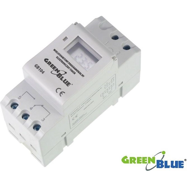 Maclean Timer för DIN-skena GB104 GreenBlue 16-program (GB104)
