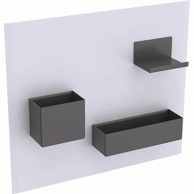 Magnetic board with storage boxes Geberit, White / Lava