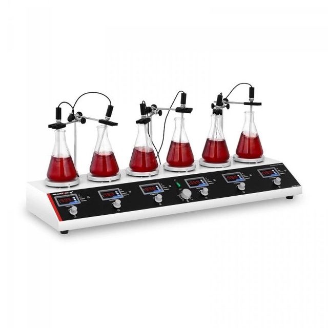 Magnetic stirrer - 99°C - timer - 6 STEINBERG platforms 10030253 SBS-MR-1600/6