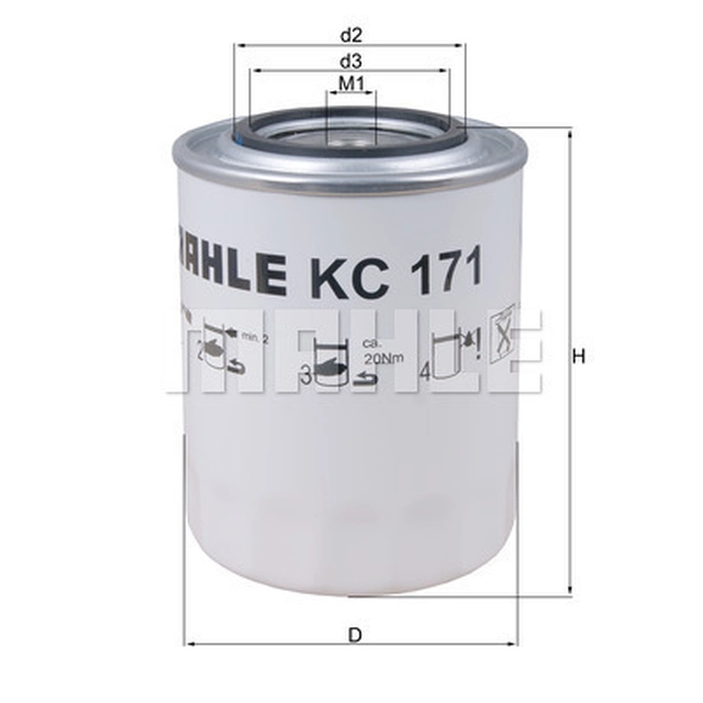 MAHLE KC171 - fuel filter