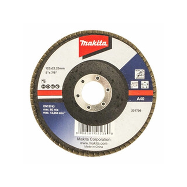 Makita 125 x 22,23 mm | Grain: 40 | lamellar grinding wheel