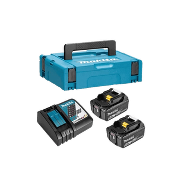 Makita 2xBL1850+DC18RC+MakPac1 акумулятор і зарядний пристрій 18 V | 5 Ах