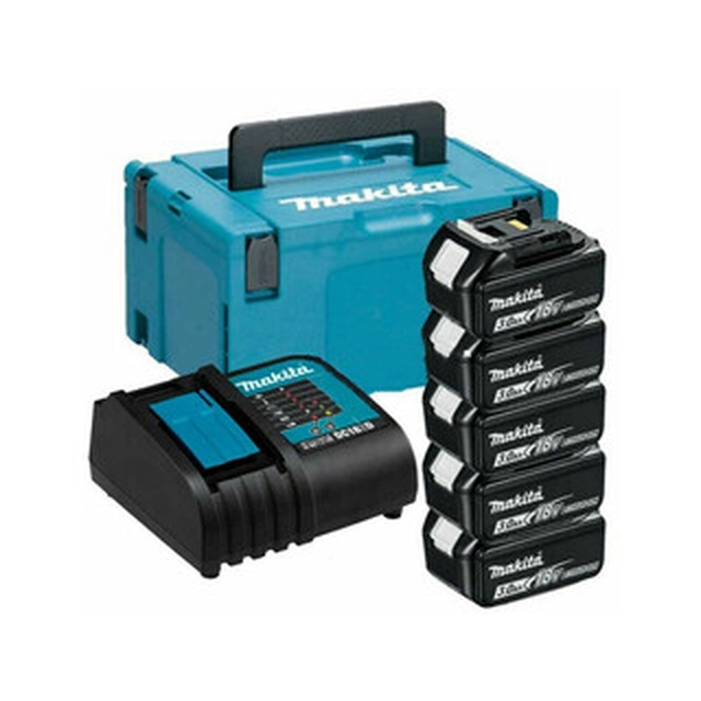 Makita BL1830 + DC18RC akumulatoru un lādētāju komplekts 18 V | 3 Ah