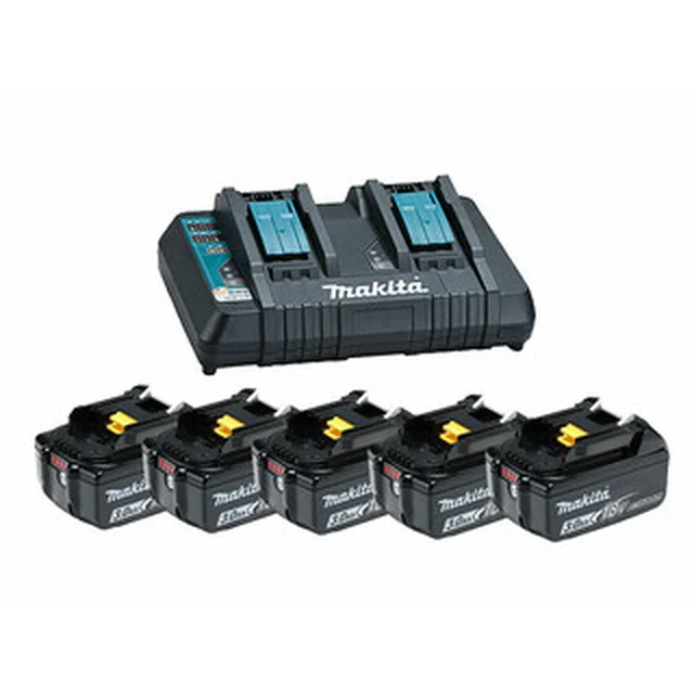 Makita BL1830B+DC18RD batteri og opladersæt 18 V | 3 Ah