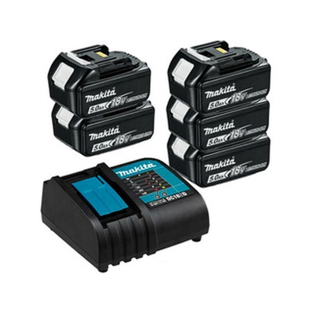 Makita BL1850B + DC18RC accu- en opladerset 18 V | 5 Ah