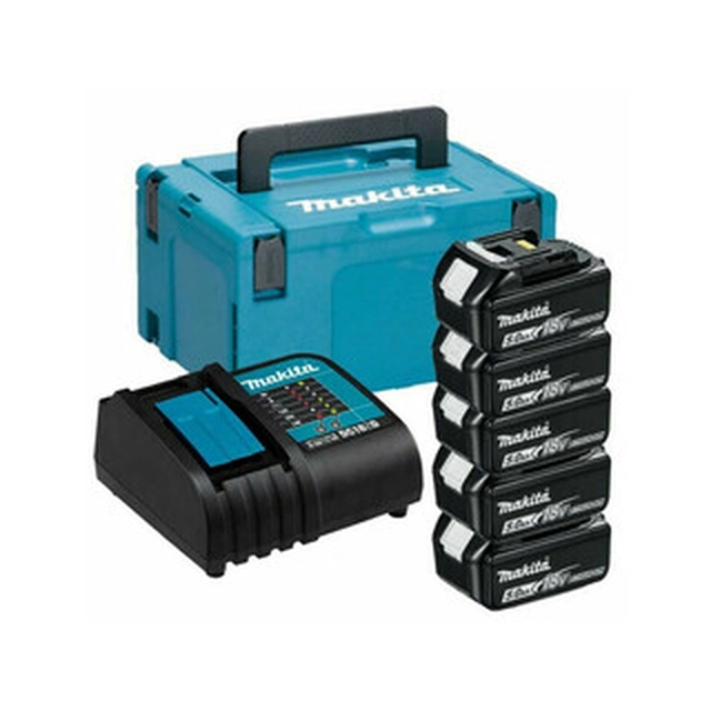 Makita BL1850B + DC18RC accu- en opladerset 18 V | 5 Ah