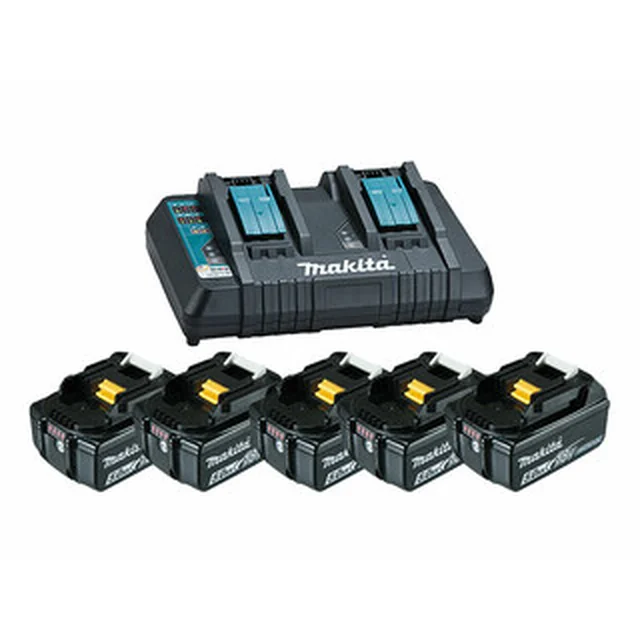 Makita BL1850B+DC18RD batteri och laddare set 18 V | 5 Ah