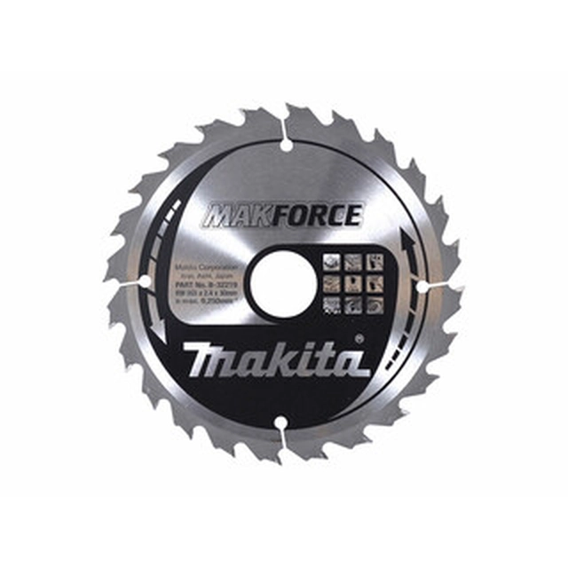 Makita circular saw blade 165 x 30 mm | number of teeth: 24 db | cutting width: 2,4 mm