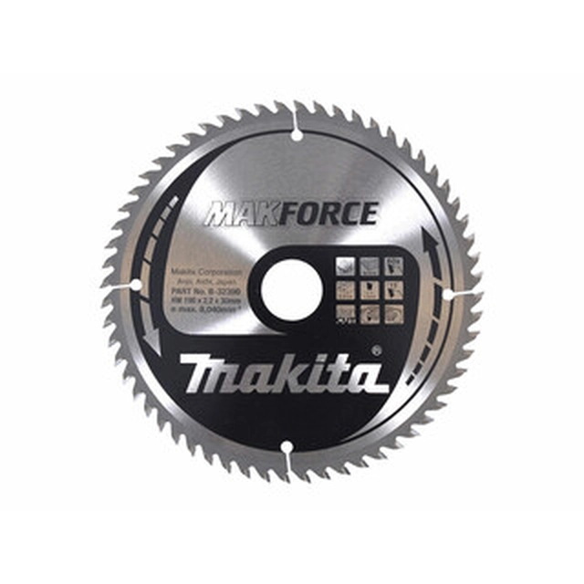 Makita circular saw blade 190 x 30 mm | number of teeth: 60 db | cutting width: 2,2 mm