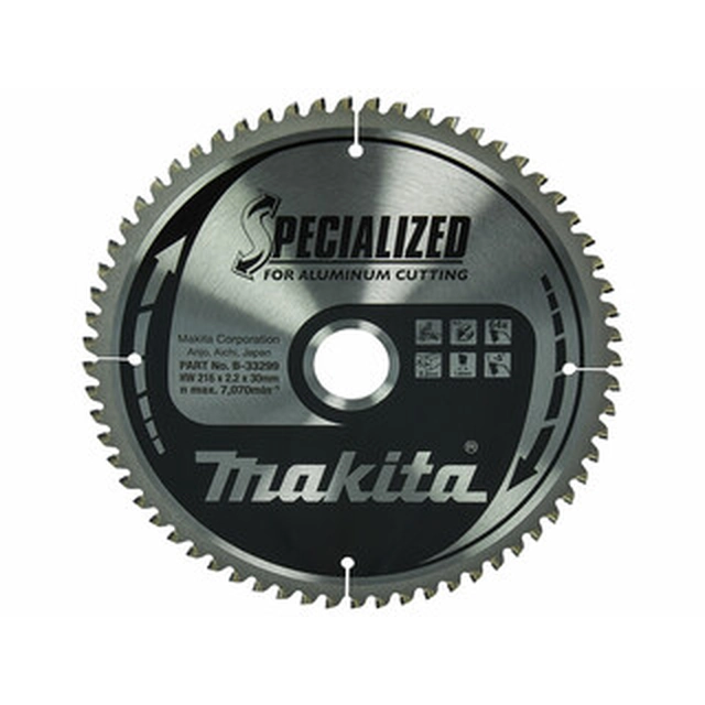 Makita circular saw blade 216 x 30 mm | number of teeth: 64 db | cutting width: 2,2 mm