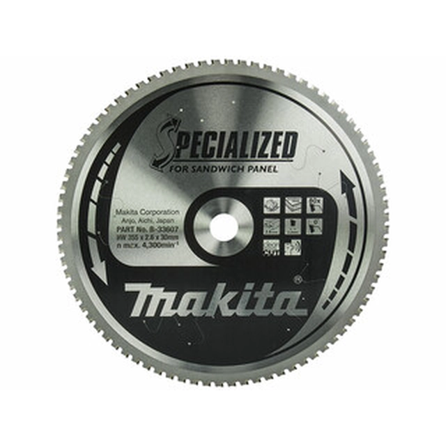 Makita circular saw blade 355 x 30 mm | number of teeth: 80 db | cutting width: 2,6 mm