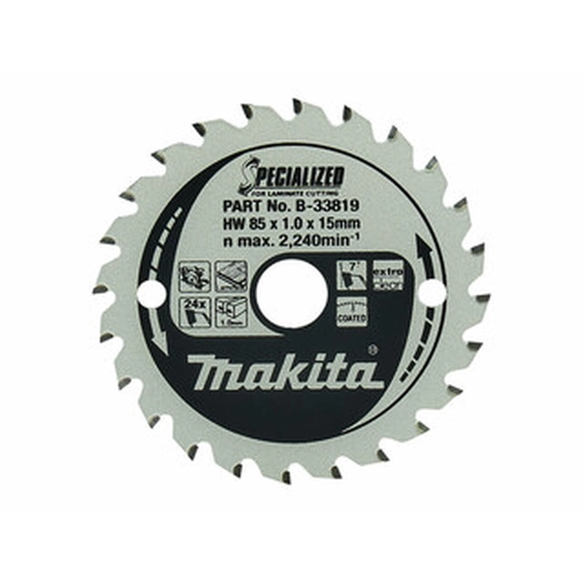 Makita circular saw blade 85 x 15 mm | number of teeth: 24 db | cutting width: 1 mm