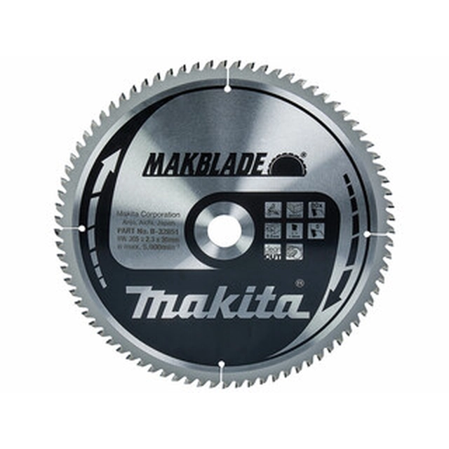 Makita cirkelsågblad 305 x 30 mm | antal tänder: 80 db | skärbredd: 2,3 mm