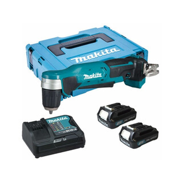 Makita DA333DSAJ cordless angle drill and screwdriver 10,8 V/12 V|12 Nm |1,5 -10 mm | Carbon brush |2 x 2 Ah battery + charger | in MakPac