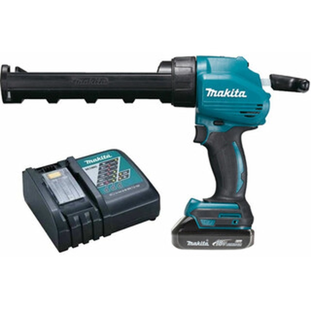 Makita DCG180RY akkus kittkinyomó pisztoly 18 V | 300 ml/600 ml | 5000 | Szénkefés | 1 x 1,5 Ah akku + töltő | Kofferben