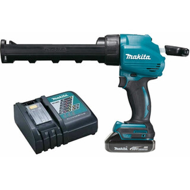 Makita DCG180RY cordless putty gun 18 V|300 ml/600 ml |5000 | Carbon brush |1 x 1,5 Ah battery + charger | In a suitcase
