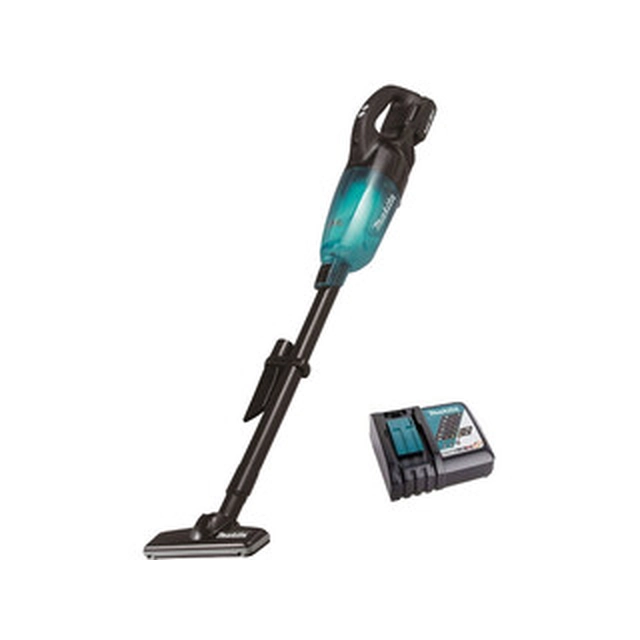 Makita DCL281FRAB aspirator de mână fără fir 18 V | 0,75 l | Fără perii de cărbune | 1 x 2 Ah baterie + încărcător | Într-o cutie de carton