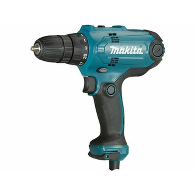 Makita DF0300 electric drill with chuck 230 V | 320 W | 0 to 1500 RPM/450 RPM | Chuck 1 - 10 mm | In metal 10 mm | In a cardboard box