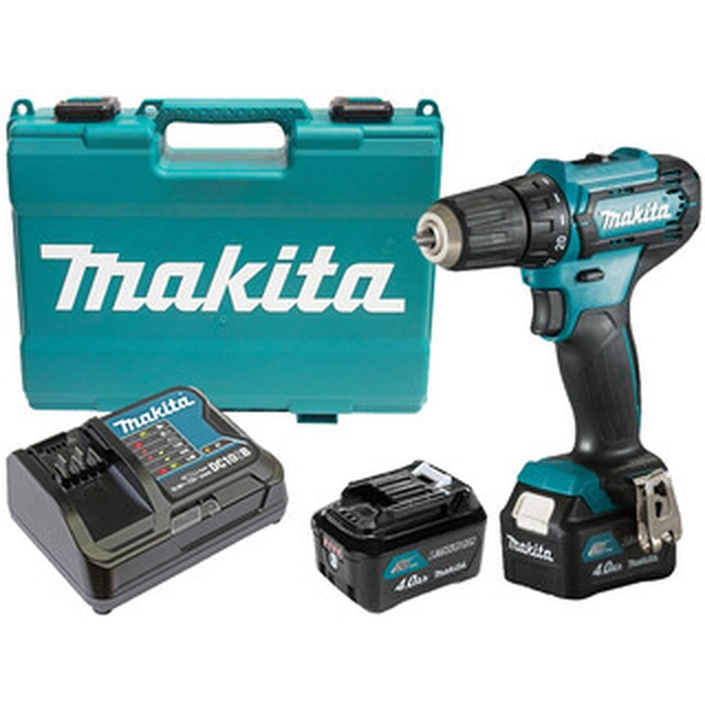 Makita DF333DSME cordless drill driver with chuck 12 V | 14 Nm/30 Nm | Carbon brush | 2 x 4 Ah battery + charger | In a suitcase