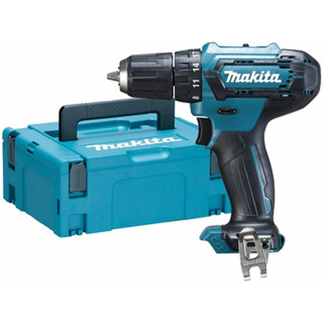 Makita DF333DZJ akkus fúrócsavarozó tokmányos 12 V | 14 Nm/30 Nm | Szénkefés | Akku és töltő nélkül | Kofferben