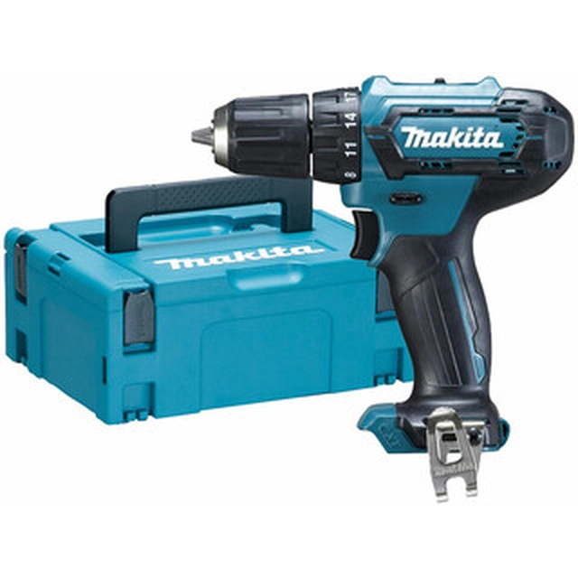Makita DF333DZJ cordless drill driver with chuck 12 V|14 Nm/30 Nm | Carbon brush | Without battery and charger | In a suitcase