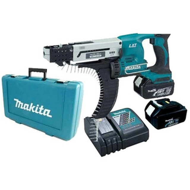 Makita DFR550RFE cordless screwdriver 18 V | 4,5 Nm | 4000 RPM | Carbon brush | 2 x 3 Ah battery + charger | In a suitcase