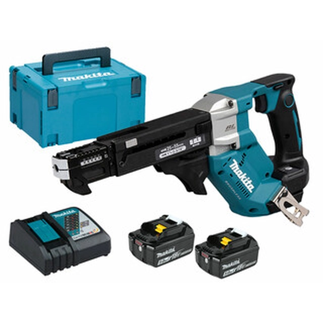 Makita DFR551RTJ cordless screwdriver 18 V | 4,5 Nm | 0 to 6000 RPM | Carbon Brushless | 2 x 5 Ah battery + charger | in MakPac