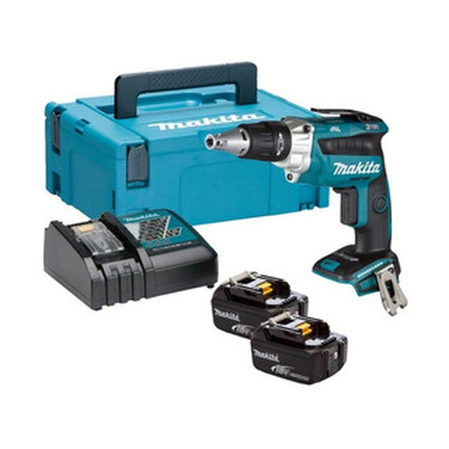 Makita DFS250RTJ akkuruuvimeisseli syvyysrajoittimella 18 V | Hiiliharjaton | 2 x 5 Ah akku + laturi | MakPacissa