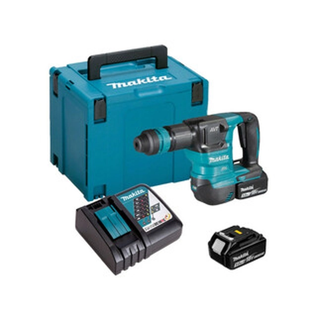 Makita DHK180RTJ akkus vésőkalapács 18 V | 3,1 J | 3,6 kg | Szénkefementes | 2 x 5 Ah akku + töltő | MakPac-ban