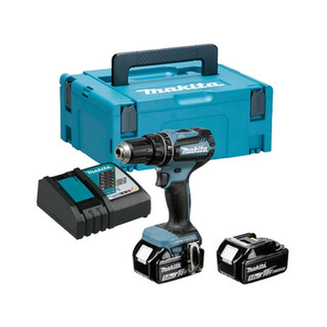 Makita DHP485RTJ cordless impact drill 18 V | 27 Nm/50 Nm | 1,5 - 13 mm | Carbon Brushless | 2 x 5 Ah battery + charger | in MakPac