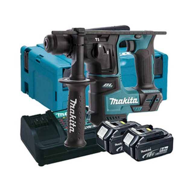 Makita DHR171RTJ akkus fúrókalapács 18 V | 1,2 J | Betonban 17 mm | 2,8 kg | Szénkefementes | 2 x 5 Ah akku + töltő | MakPac-ban