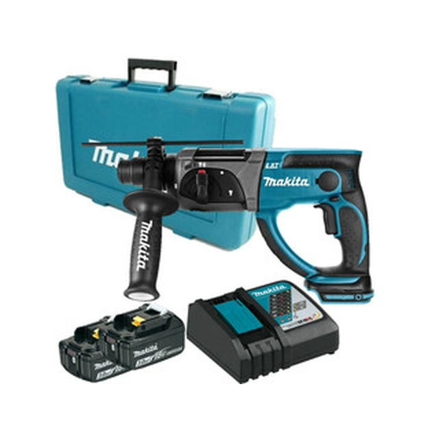 Makita DHR202RFE akumulatorowa wiertarka udarowa 18 V | 2 J | W betonie 20 mm | 3,2 kg | Szczotka węglowa | 2 x 3 Ah akumulator + ładowarka | W walizce