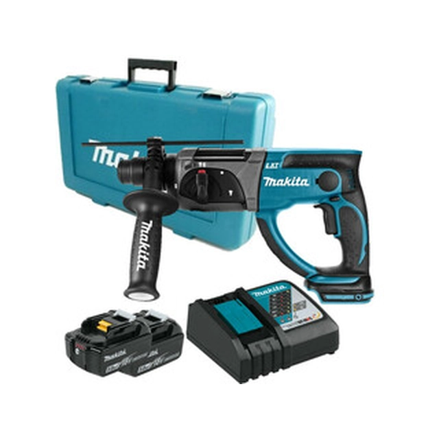 Makita DHR202RTE акумулаторна ударна бормашина 18 V | 2 J | В бетон 20 mm | 3,2 kg | Карбонова четка | 2 x 5 Ah батерия + зарядно | В куфар