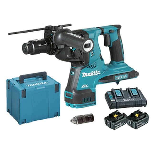 Makita DHR283T2JU akumulatora urbjmašīna 18 V | 2,8 J | Betonā 28 mm | 5,1 kg | Oglekļa brushless | 2 x 5 Ah akumulators + lādētājs | pakalpojumā MakPac