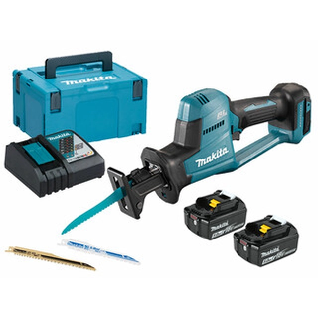 Makita DJR189RTJ akkus orrfűrész 18 V | 225 mm | Szénkefementes | 2 x 5 Ah akku + töltő | MakPac-ban