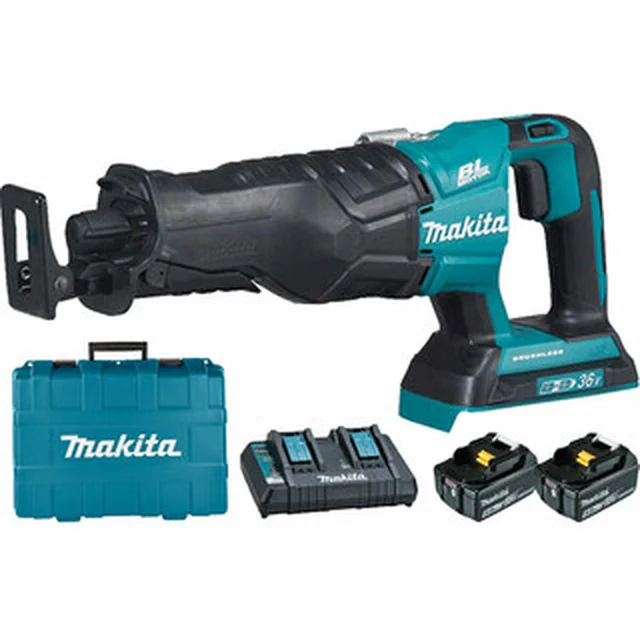 Makita DJR360PT2 akkusaha 18 V | 255 mm | Hiiliharjaton | 2 x 5 Ah akku + laturi | Matkalaukussa