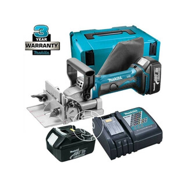 Makita DPJ180RFJ battery-operated planer mill 18 V | Marási m. 20 mm | Carbon brush | 2 x 3 Ah battery + charger | in MakPac