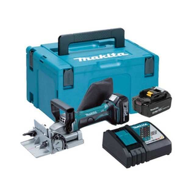 Makita DPJ180RTJ Akku-Hobelfräse 18 V | Marási m. 20 mm | Kohlebürste | 2 x 5 Ah Akku + Ladegerät | im MakPac