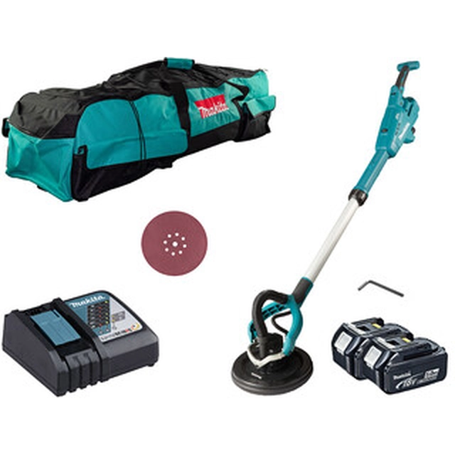 Makita DSL801RTEU accu-wandschuurmachine giraffe 18 V | 1120 - 1540 mm | 2 x 5 Ah-accu + lader