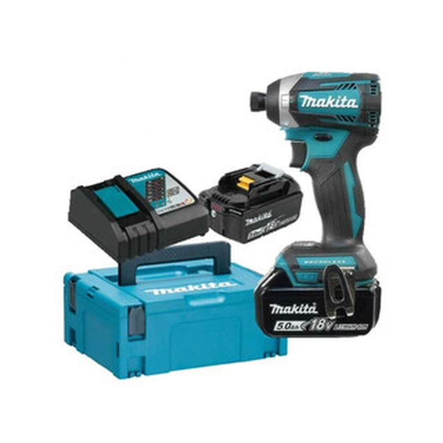 Makita DTD154RTJ accu-slagschroevendraaier met bithouder 18 V | 175 Nm | 1/4 bits | Koolborstelloos | 2 x 5 Ah-accu + lader | in MakPac