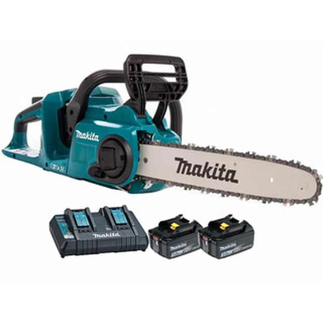 Makita DUC353PR2 cordless chainsaw 2 x 18 V | 350 mm | Carbon Brushless | 2 x 3 Ah battery + charger | In a cardboard box
