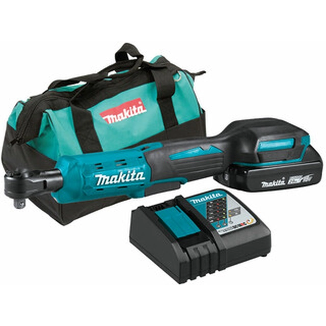 Makita DWR180RA Cordless Ratchet Wrench 18 V | 3/8 inch | 47,5 Nm | Carbon brush | 1 x 2 Ah battery + charger | In a suitcase