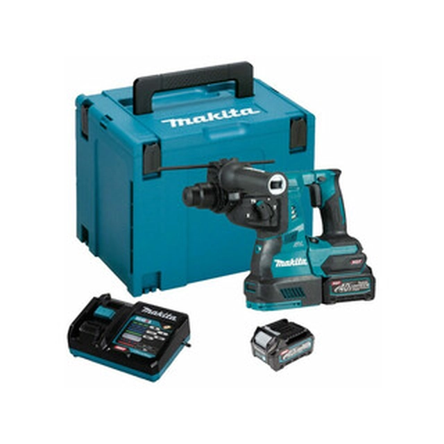 Makita HR003GD201 akkus fúró-vésőkalapács 40 V | 2,8 J | Betonban 28 mm | 4,1 kg | Szénkefementes | 2 x 2,5 Ah akku + töltő | MakPac-ban