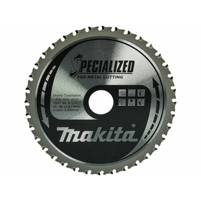 Makita Kreissägeblatt für Stahl - Inox Zähnezahl: 36 Stk | 185 x 30 x 1,5 mm