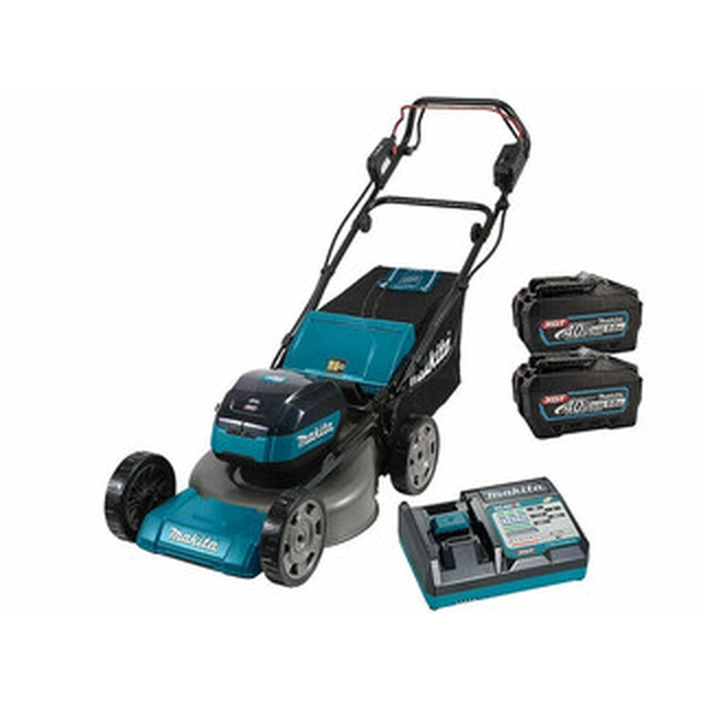 Makita LM001GT201 accu-zelfrijdende grasmaaier 40 V | 480 mm | 1,5 - 5 km/u | 2600 m² | Koolborstelloos | 2 x 5 Ah-accu + lader