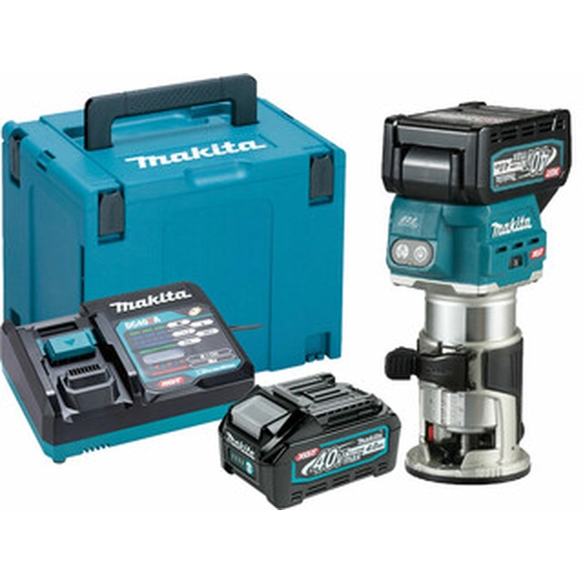 Makita RT001GM202 ασύρματος δρομολογητής 40 V | 10000 έως 31000 RPM | Carbon Brushless | 2 x 4 μπαταρία Ah + φορτιστής | στο MakPac