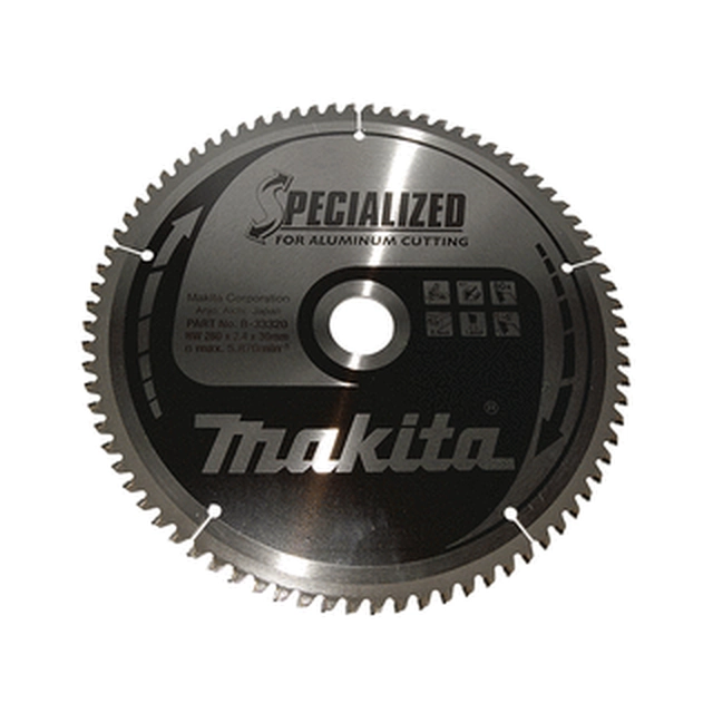 Makita rundsavklinge 260 x 30 mm | antal tænder: 80 db | skærebredde: 2,4 mm