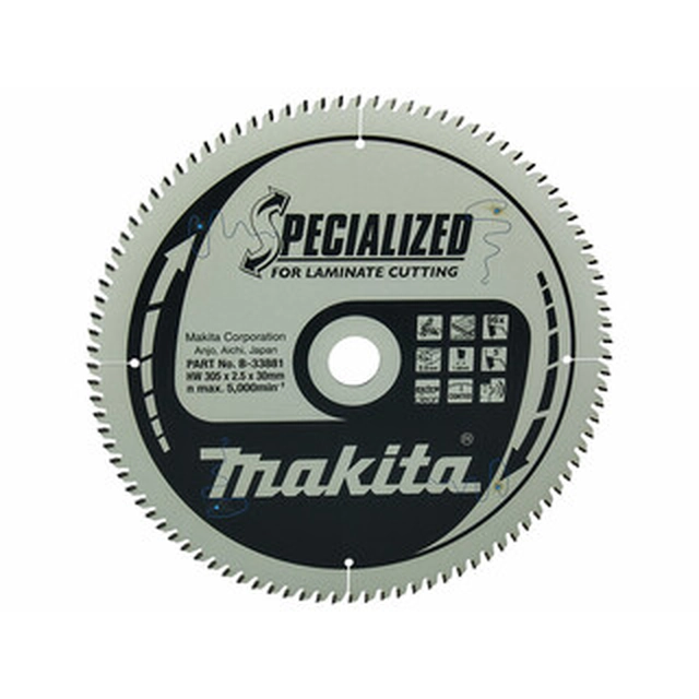 Makita rundsavklinge 305 x 30 mm | antal tænder: 96 db | skærebredde: 2,5 mm