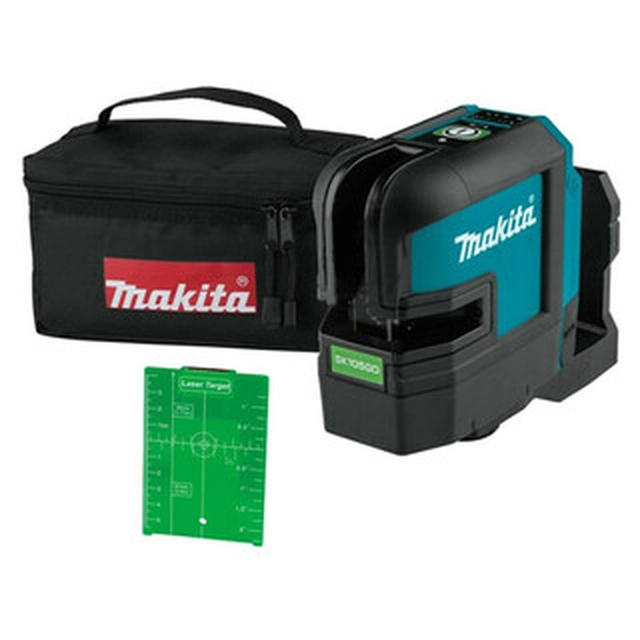 Makita SK105GDZ Green line laser Efektivni žarek s sprejemnikom signala: 0 - 80 m | Brez baterije in polnilca | V kovčku