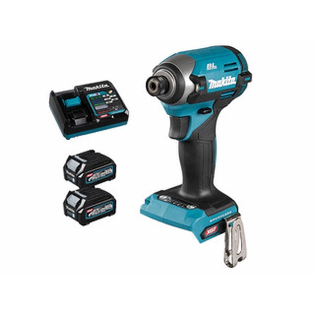 Makita TD003GA201 akumulatorska udarna odvijač 40 V | 20 Nm/50 Nm/170 Nm/210 Nm | 1/4 bitova | Ugljične četkice | 2 x 2 Ah baterija + punjač | U kartonskoj kutiji